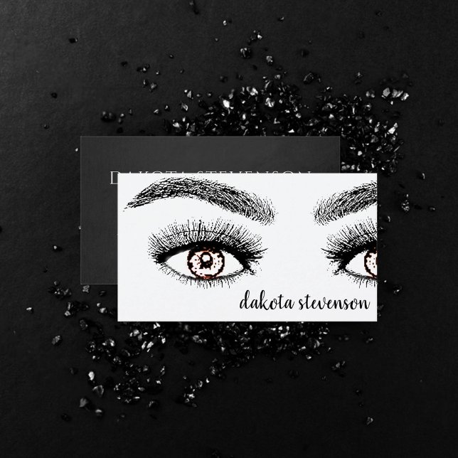 Makeup Professional | Black Amber Brown Eyes Business Card (Creator Uploaded)