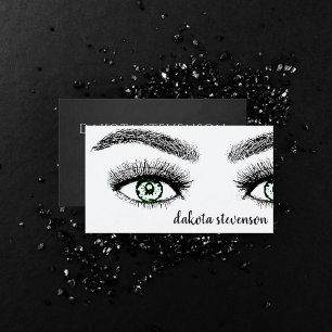 Makeup Professional   Black Emerald Green Eyes Business Card