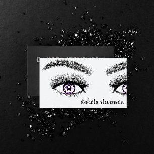 Makeup Professional Black Violet Purple Eyes Business Card