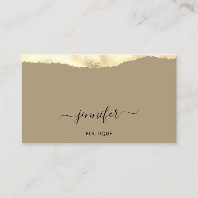 Makeup QR Code Powder Mustard Green Gold  Business Card (Front)