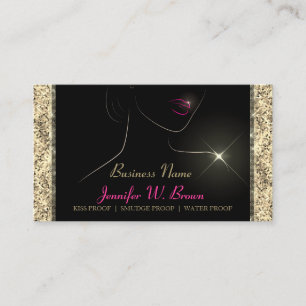Makeup Salon Gold Lipstick Seller Business Card