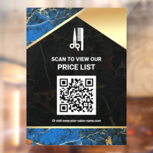 Makeup Salon QR Code Price List Blue Marble