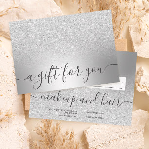 Makeup silver glitter foil  gift certificate