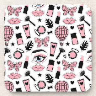 Makeup Sticker Pattern Coaster
