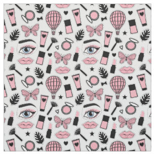 Makeup Sticker Pattern Fabric
