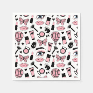 Makeup Sticker Pattern Napkin
