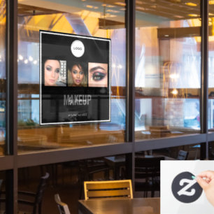 Makeup Studio Elegant Photo Collage Logo 