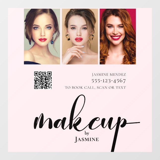 Makeup Studio QR Code Photo Collage Salon Display (Sheet)