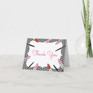 Makeup Themed Thank You Note Card