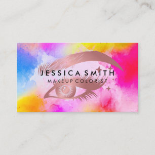 Makeup Watercolor Vibrant   Beauty Eye Lashes Business Card