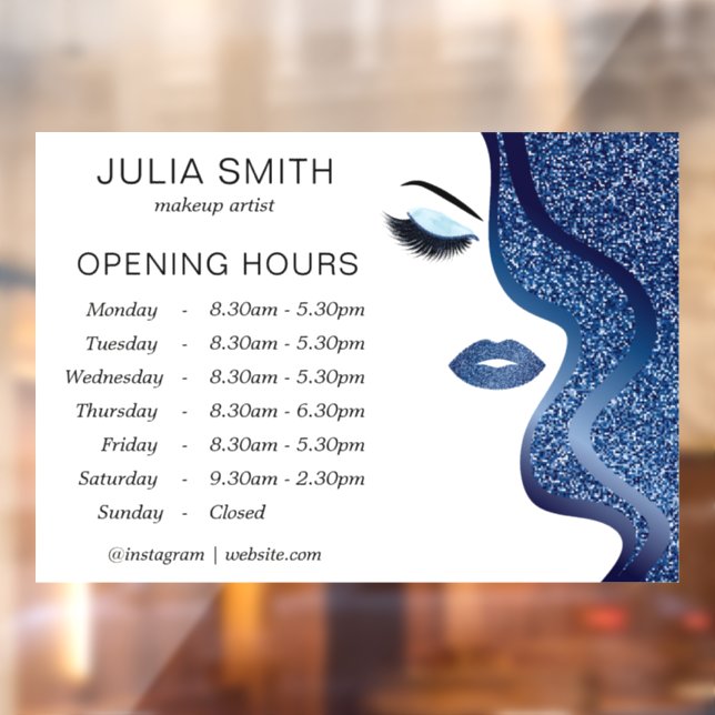 Makeup with dark blue glitter effect (Sheet 2)