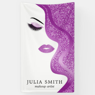 Makeup with glitter effect banner