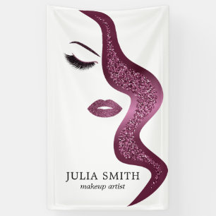 Makeup with glitter effect banner