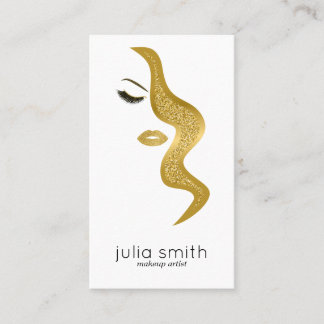 Makeup with glitter effect business card