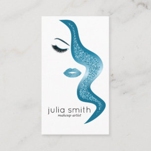 Makeup with glitter effect business card