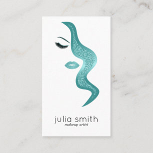 Makeup with glitter effect business card