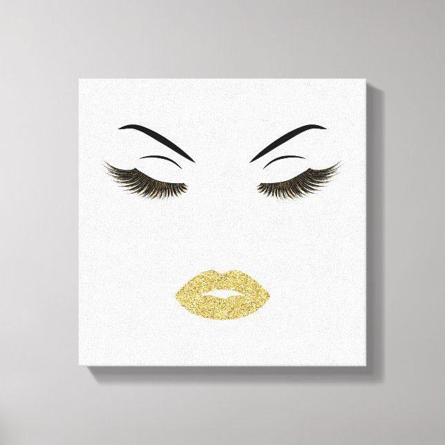 Makeup with glitter effect canvas print (Front)