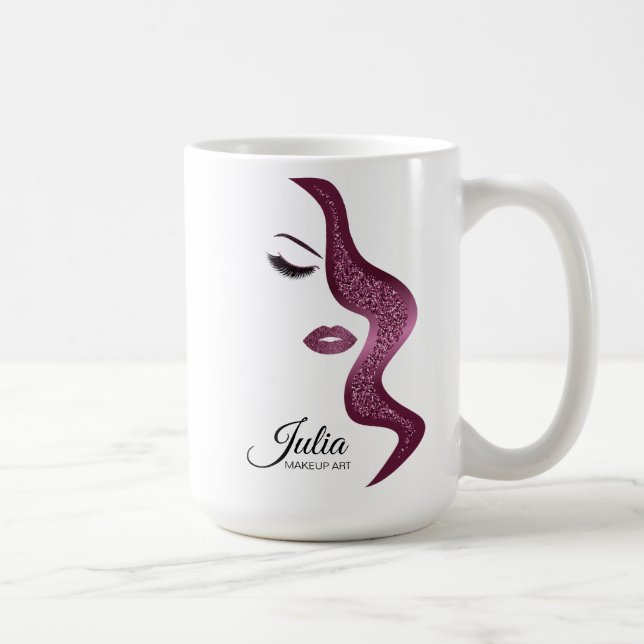 Makeup with glitter effect coffee mug (Right)