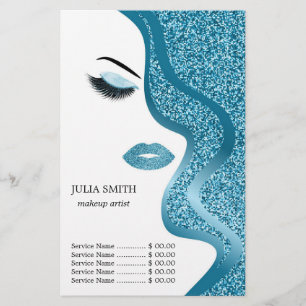 Makeup with glitter effect flyer