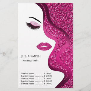 Makeup with glitter effect flyer