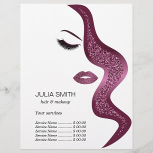 Makeup with glitter effect flyer