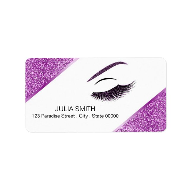 Makeup with glitter effect label (Front)