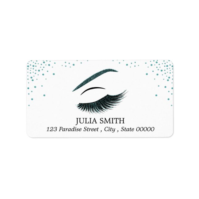 Makeup with glitter effect label (Front)