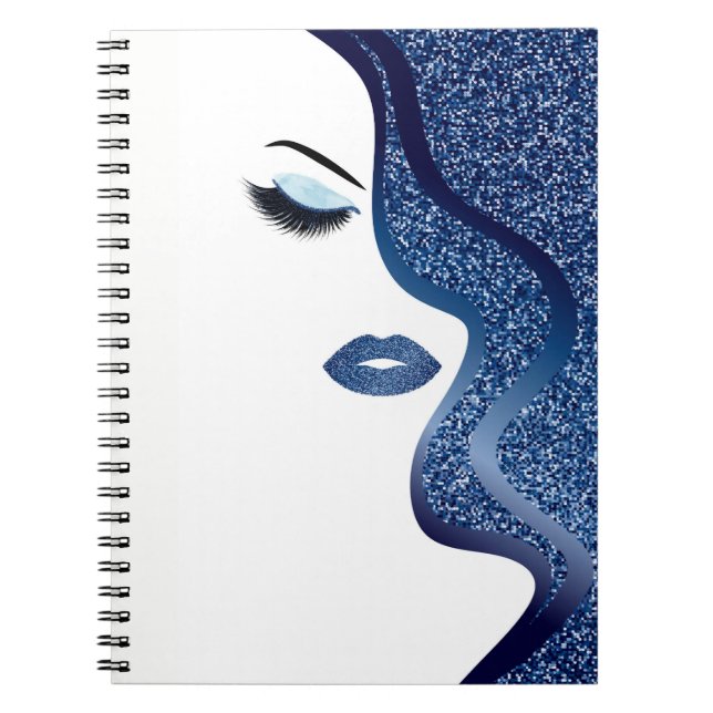 Makeup with glitter effect spiral notebook (Front)