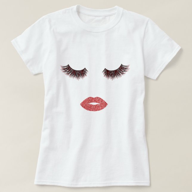 Makeup with glitter effect T-Shirt (Design Front)