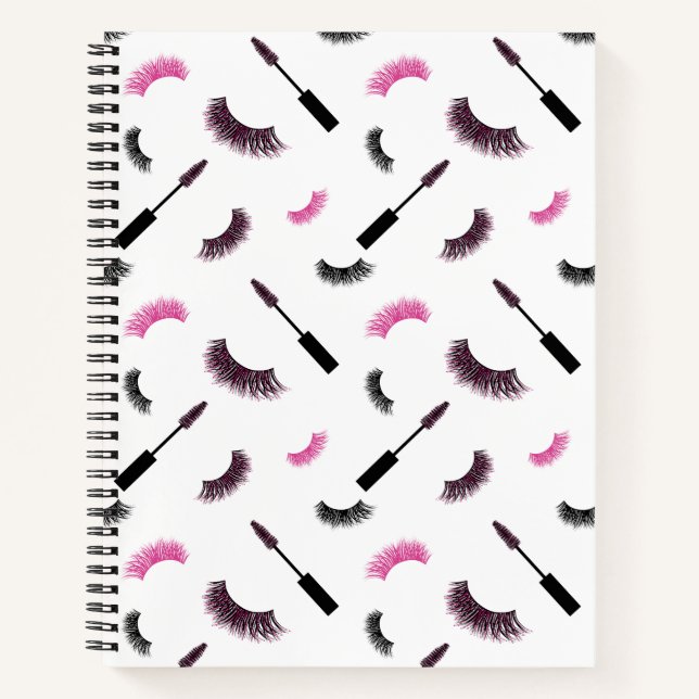 Makeup with pink glitter notebook (Front)