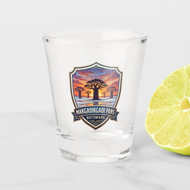 Makgadikgadi Pans Botswana Shot Glass (Front)