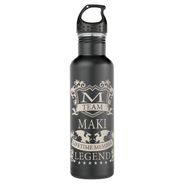 MAKI Last Name, MAKI family name crest 710 Ml Water Bottle (Front)