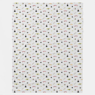 Maki Nigiri Wasabi Chopsticks Soy Sauce Sushi Set Fleece Blanket
