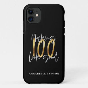 Making 100 look good gold birthday Case-Mate iPhone case
