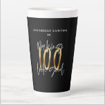 Making 100 look good gold birthday latte mug<br><div class="desc">Making 100 look good gold effect birthday latte mug. Colour can be changed. Art of a collection.</div>
