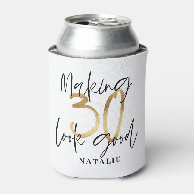 Making 30 look good gold birthday party can cooler (Can Front)