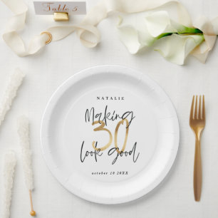 Making 30 look good gold Birthday party Paper Plat Paper Plate
