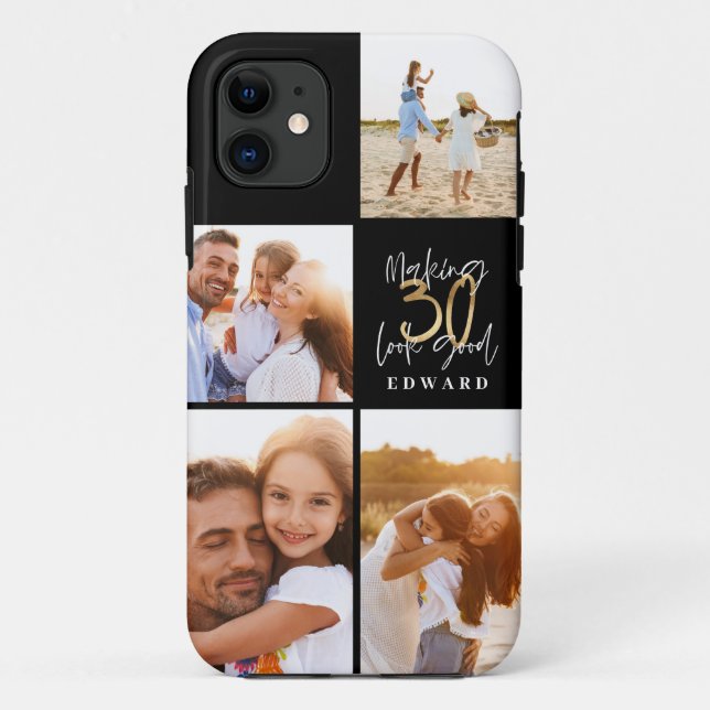 Making 30 look good gold black photo birthday Case-Mate iPhone case (Back)