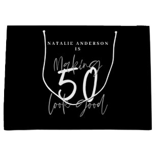 Making 50 look good birthday celebration large gift bag