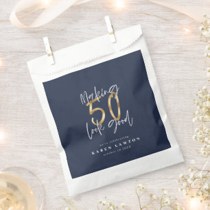 Making 50 look good birthday celebration wine labe favour bags