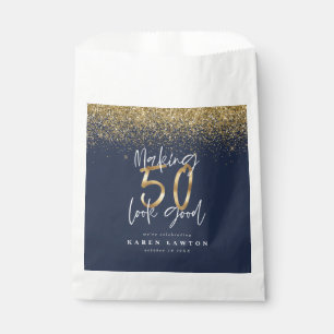 Making 50 look good birthday celebration wine labe favour bags