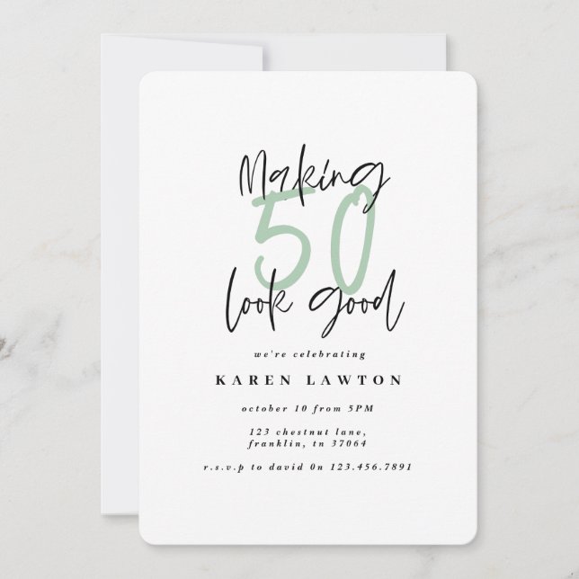 Making 50 look good birthday invitation (Front)