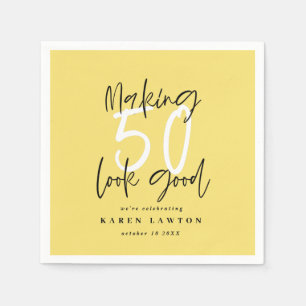 Making 50 look good birthday party napkin