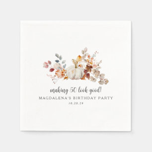 Making 50 Look Good Custom Fall Birthday Napkin
