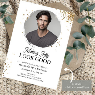 Making 50 Look Good Photo Birthday Invitation