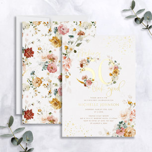 Making 50 Look Good Pink Floral Gold