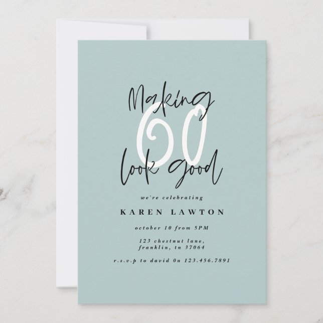 Making 60 look good colourful birthday invitation (Front)