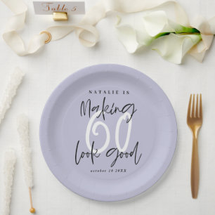 Making 60 look good colourful sixtieth Birthday Paper Plate