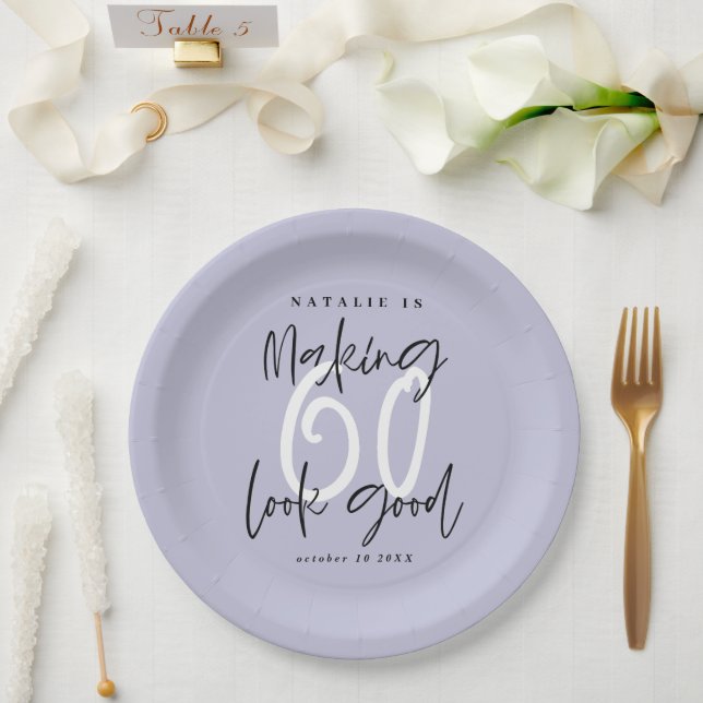 Making 60 look good colourful sixtieth Birthday Paper Plate (Wedding)