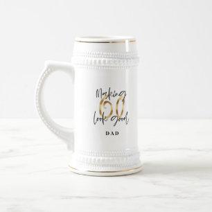 Making 60 look good gold birthday beer stein